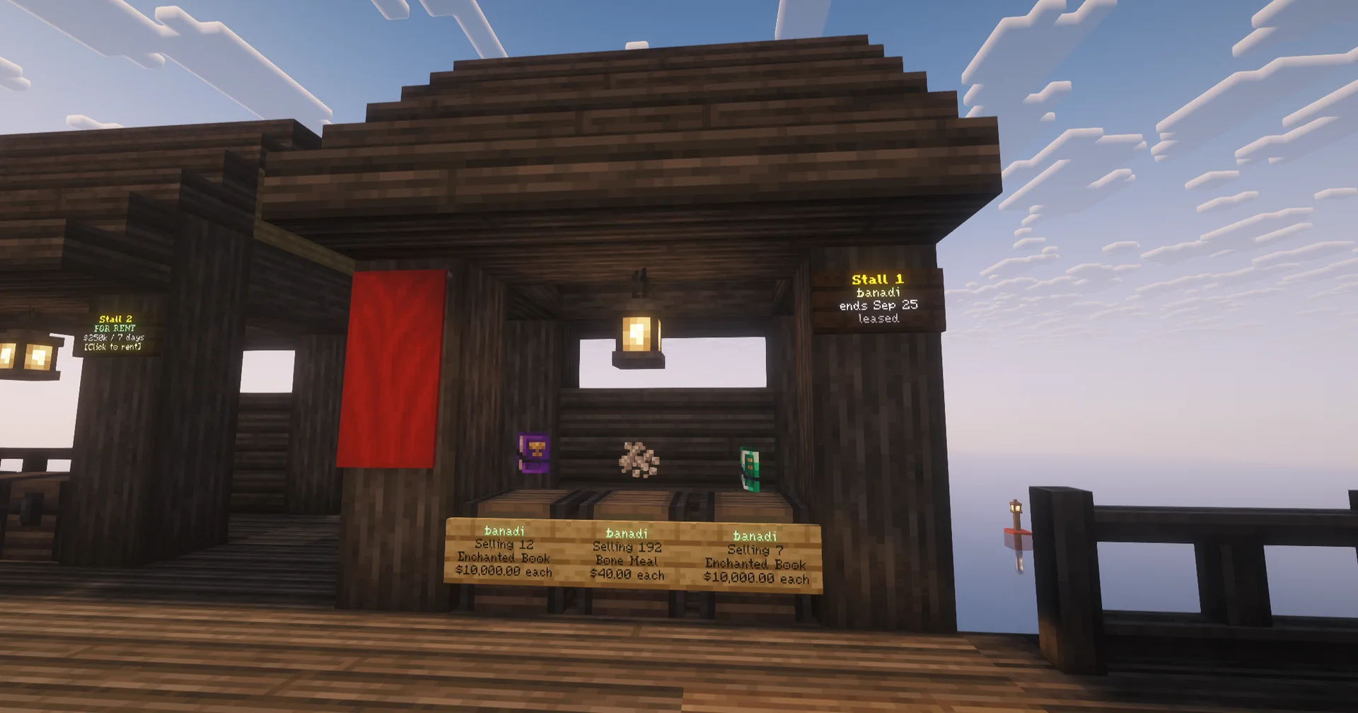A market stall on the docks